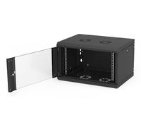 Armario de pared Z-Cube 12U/600/450, con puerta de cristal, panel lateral desmontable, RAL 9005 (construcción soldada - capacidad 60 kg)