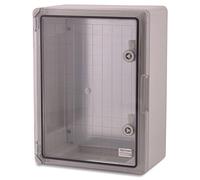 Armario de plástico ABS BOXEXPERT Armario de distribución Fleet IP65 gris/transparente (ABS, 400x300x170mm con puerta de visualización)