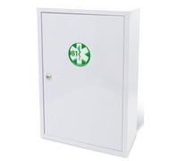 Armario de primeros auxilios de acero pintado, 2 estantes, cerradura con llave ALL. 1 contenido aumentado por 3 trabajadores 402 x 202 x 582 mm