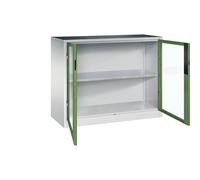 Armario de puertas batientes con ventanilla C+P, H x A x P 1000 x 1200 x 500 mm, 1 balda