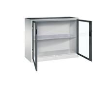 Armario de puertas batientes con ventanilla C+P, H x A x P 1000 x 1200 x 500 mm, 1 balda