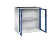 Armario de puertas batientes con ventanilla C+P, H x A x P 1000 x 930 x 500 mm, 1 balda