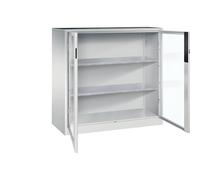 Armario de puertas batientes con ventanilla C+P, H x A x P 1200 x 1200 x 500 mm, 2 baldas