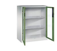 Armario de puertas batientes con ventanilla C+P, H x A x P 1200 x 930 x 500 mm, 2 baldas
