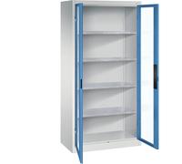 Armario de puertas batientes con ventanilla C+P, H x A x P 1950 x 930 x 500 mm, 4 baldas