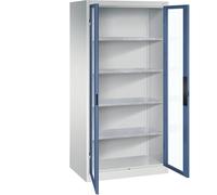 Armario de puertas batientes con ventanilla C+P, H x A x P 1950 x 930 x 600 mm, 4 baldas