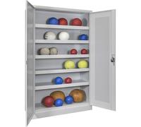 Armario de puertas batientes para balones, altura 1950 mm Pavoy, con puertas de chapa perforada