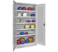 Armario de puertas batientes para balones, altura 1950 mm Pavoy, con puertas de chapa perforada