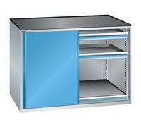 Armario de puertas correderas, carga máx. de la balda extraíble 75 kg LISTA, 4 cajones, 2 baldas extraíbles