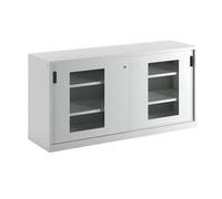 Armario de puertas correderas con ventanillas LISTA, 4 baldas