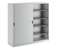 Armario de puertas correderas de chapa maciza LISTA, 8 baldas