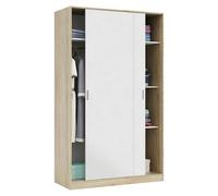 Armario de puertas correderas Max (L x An x Al: 50 x 120 x 200 cm, Roble Canadian/Blanco Artik)