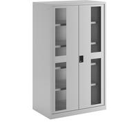 Armario de puertas retráctiles para cargas pesadas LISTA, 4 baldas, con puertas con visor