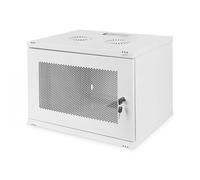 DIGITUS Armario de red, rack de 19 pulgadas 7 U, Sin montar, Montaje en pared, 400 mm de profundidad, Carga 60 kg, Puerta perforada, Gris