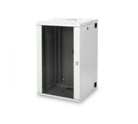 Armario de red colgante Unique 19" 20U rack 600x600, puertas de vidrio, gris, dividido, ensamblado, 100kg de doble sección, pivotante, gris (RAL 7035)