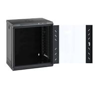 Armario de red montado en la pared, 53 x 45 x 60 cm, armario para servidores de acero con puerta de cristal de seguridad, armario de datos para oficina e infraestructura de TI, distribuidor de pared