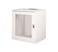 DIGITUS Armario de Red - Rack de 19 Pulgadas 12 U - sin Montar - Montaje en Pared - 400 mm de Profundidad - Capacidad de Carga 60 kg - Puerta de Acero Perforado - Serie Soho Pro - Gris