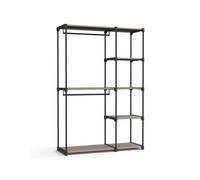 SONGMICS Armario de Ropa, Perchero, Burro Ropa, 124 x 43 x 182 cm, 2 Secciones para Colgar, con Compartimentos, Gran Capacidad, para Dormitorio, Salón, Lavandería, Topo RYG026R02