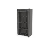 SONGMICS Armario de Tela, Armario de Ropa, con 1 Barra Colgante, 6 Estantes, Tela no Tejida, Marco de Metal, 45 x 88 x 168 cm, para Dormitorio, Pasillo, Gris RYG84G