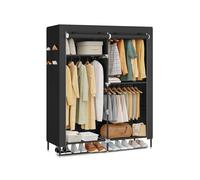 Armario de Ropa de Tela para Dormitorio 45 x 127 x 180 cm Negro
