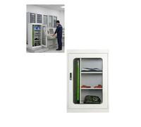 Armario de seguridad eléctrica para EPI con puerta de vidrio templado | Armario metálico con cerradura para subestaciones, cascos y guantes aislantes de alta tensión(100x80x45cm)