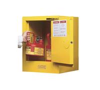 Armario de seguridad FM pequeño Justrite, armario de sobremesa, de una puerta, cierre automático