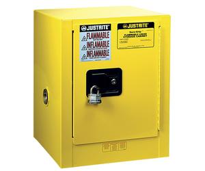 Armario de seguridad FM pequeño Justrite, armario de sobremesa, de una puerta, cierre manual
