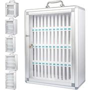 Armario de seguridad móvil con cerradura de metal, caja de seguridad con cerradura numerada, organizador de herramientas de trabajo de fábrica, 24 agujeros para un almacenamiento seguro, duradero y