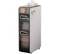 Armario de suelo, torre estrecha y delgada con cajones y ruedas, organizador impermeable de 3 niveles para espacios pequeños, ideal para cocina y baño