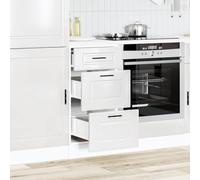 Armario de tela genérico con cajones grandes para un almacenamiento óptimo en casa y en la habitación de invitados, color blanco brillante, 40 x 46 x 81,5 cm, 1 gabinete inferior (3 drawers))