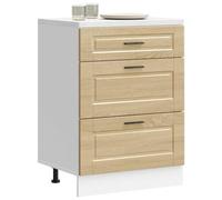 Armario de tela genérico con cajones grandes para un almacenamiento óptimo en casa y en la habitación de invitados, Sonomaoak, 60 x 46 x 81,5 cm, 1 gabinete inferior (3 drawers))