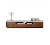 Armario de TV de mármol de pizarra con 3 cajones, estantes abiertos Sala de estar Entretenimiento Consola Centro de Medios Consola de Medios (M-180.4cm)