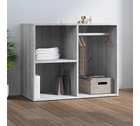 Armario de vestidor Sonoma gris 80x40x65 cm de madera de ingeniería, con espaciosos compartimentos para almacenamiento de maquillaje y accesorios, diseño modular y fijación de pared
