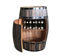 Armario de vino de roble con puerta abierta, barril de cerveza de madera maciza rústica, estantes de exhibición, decoración de bodega, barril de madera para almacenamiento de vino, decoración vintage