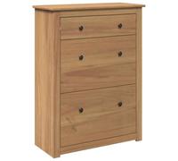 Armario de Zapatos de pino macizo Panamá 80x35x105 cm con 2 puertas | Madera de pino maciza, 2 puertas abatibles, 1 cajón, botones incluidos, montaje en pared incluido, fácil mantenimiento con