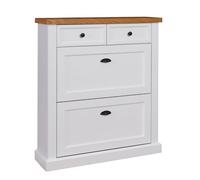 Armario De Zapatos Galineo 97,5cm Blanco MDF Roble Natural