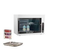 Armario desinfectante UV, esterilizador de uñas, 10 L, tres modos de temporización, esterilización de 360°, pantalla LCD para cosméticos, estudios de cuidado de pies, peluquería, salones de belleza