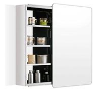 Armario deslizante con espejo de baño, botiquín montado en la pared con espejo de tocador, solución de almacenamiento de baño que ahorra espacio, organizador de baño elegante y funcional