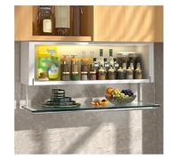 Armario deslizante con sensor de luz, estante de pared plegable para cocina, restaurante, garaje, solución de almacenamiento que ahorra espacio para el hogar y la empresa