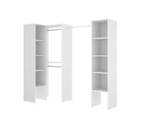 Armario dluvumb, estructura para vestidor de esquina, perchero de esquina abierto, 226x79h186 cm, blanco