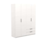 Armario dormitorio ghost 2 cajones y 4 puertas melamina color blanco 158x51 cm 158 cm