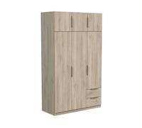 Armario dormitorio ghost 6 puertas y 2 cajones melamina color roble kronberg 120x51 cm