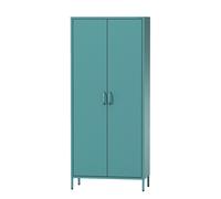 Armario Dormitorio Metálico Estantes, Barra de Colgar, Cierre Magnético