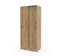 Armario Dormitorio Ropero 2 Puertas Correderas, 1 Barra y 1 Estante Tipo altillo, Roble Kraft, 180x74x50cm (Alto x Ancho x Fondo), Mueble Moderno, Modelo Bianca