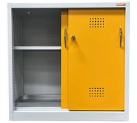 Armario ecológico con puertas correderas eurokraft basic, altura 900 mm, 1 balda