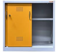 Armario ecológico con puertas correderas eurokraft basic, altura 900 mm, 1 balda de cubeta