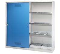 Armario ecológico eurokraft pro, armario de puertas correderas XL, 6 baldas de cubeta