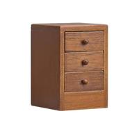 Armario en miniatura 1/12 casa de muñecas para dormitorio, 3 espacios de almacenamiento, diseño de madera, superficie lisa, casa de muñecas con cajones