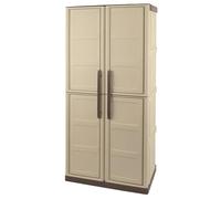Armario en polipropileno de altura completa 70x39x165cm, material reciclable y ecológico sostenible, está equipado con bisagras y estantes