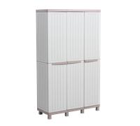 Armario escobero de resina wood 102x170x39 cm color gris 3 puertas